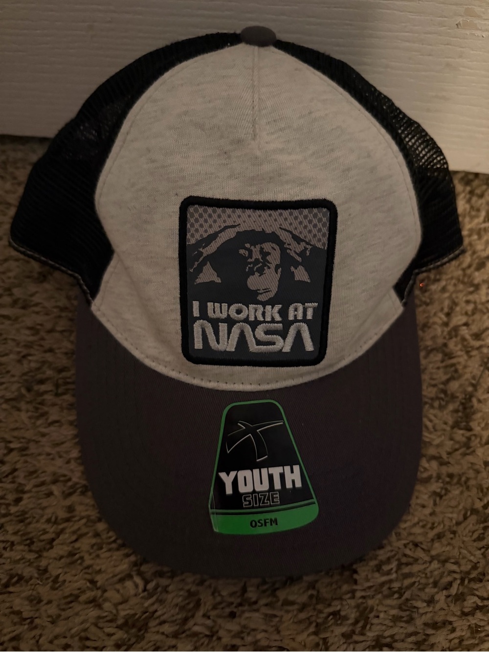 Youth NASA Trucker Hat - Gray and Black